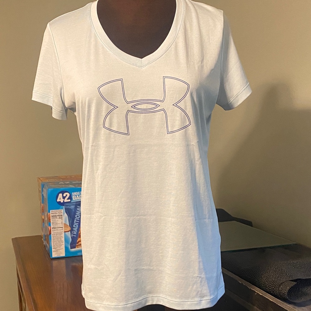 Under Armour Women's Light Gray V-Neck Tee